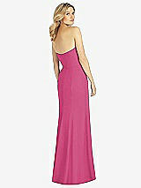 Rear View Thumbnail - Tea Rose Strapless Chiffon Trumpet Gown with Front Slit