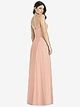 Rear View Thumbnail - Pale Peach Strapless Notch Chiffon Maxi Dress