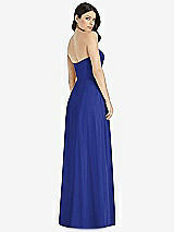 Rear View Thumbnail - Cobalt Blue Strapless Notch Chiffon Maxi Dress