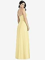 Rear View Thumbnail - Pale Yellow Strapless Notch Chiffon Maxi Dress