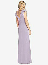 Rear View Thumbnail - Lilac Haze Ruffled Sleeve Mermaid Dress with Front Slit