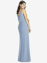 Rear View Thumbnail - Cloudy Blouson Bodice Mermaid Dress with Front Slit