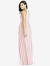 Rear View Thumbnail - Ballet Pink Shirred Skirt Jewel Neck Halter Dress with Front Slit