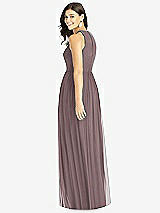Rear View Thumbnail - French Truffle Shirred Skirt Jewel Neck Halter Dress with Front Slit