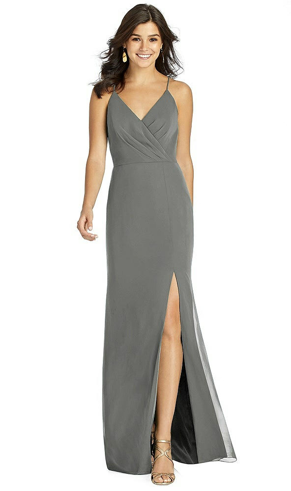 Front View - Charcoal Gray Thread Bridesmaid Style Cora