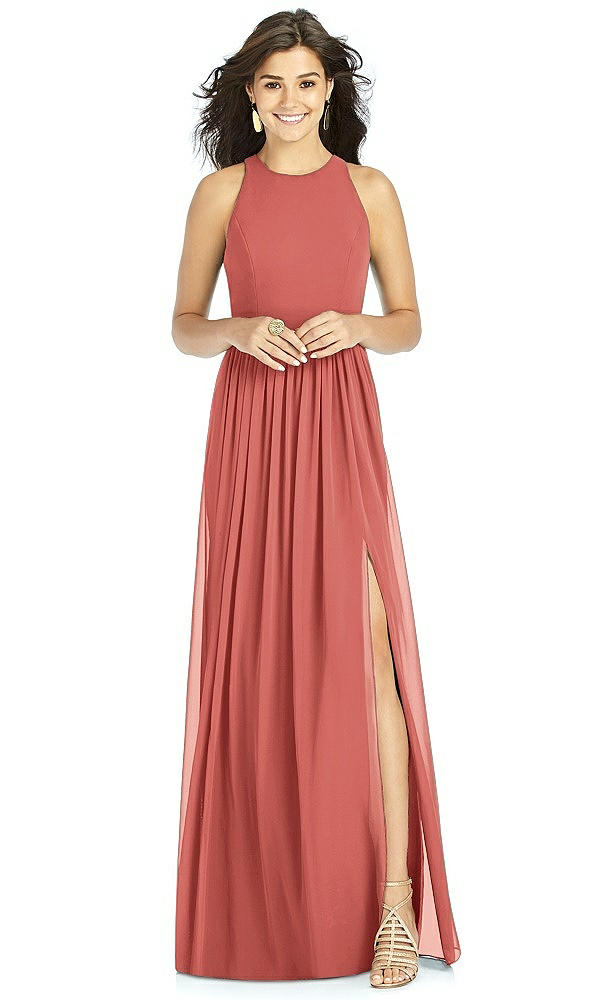 Front View - Coral Pink Thread Bridesmaid Style Kailyn