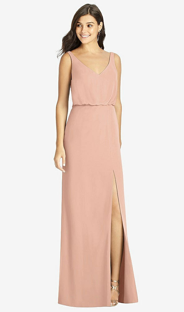 Front View - Pale Peach Thread Bridesmaid Style Ines