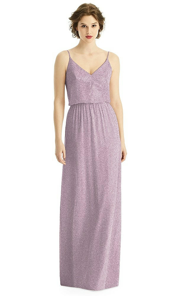 Front View - Suede Rose Silver After Six Shimmer Bridesmaid Dress 1506LS