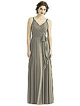 Front View Thumbnail - Mocha Gold After Six Shimmer Bridesmaid Dress 1511LS