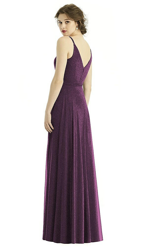 Back View - Aubergine Silver After Six Shimmer Bridesmaid Dress 1511LS