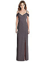Front View Thumbnail - Stormy Silver After Six Shimmer Bridesmaid Dress 1517LS