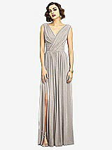 Alt View 1 Thumbnail - Taupe Silver Dessy Shimmer Bridesmaid Dress 2894LS