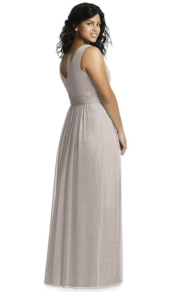 Back View - Taupe Silver Dessy Shimmer Bridesmaid Dress 2894LS