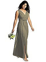 Front View Thumbnail - Mocha Gold Dessy Shimmer Bridesmaid Dress 2894LS