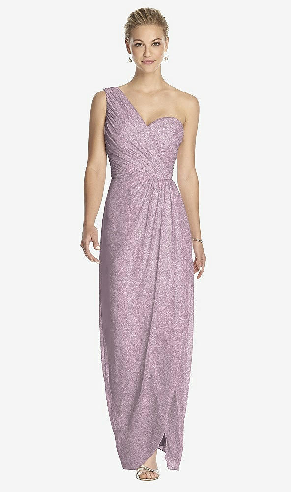 Front View - Suede Rose Silver Dessy Shimmer Bridesmaid Dress 2905LS