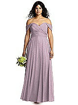 Front View Thumbnail - Suede Rose Silver Dessy Shimmer Bridesmaid Dress 2970LS