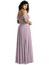 Rear View Thumbnail - Suede Rose Silver Dessy Shimmer Bridesmaid Dress 2970LS
