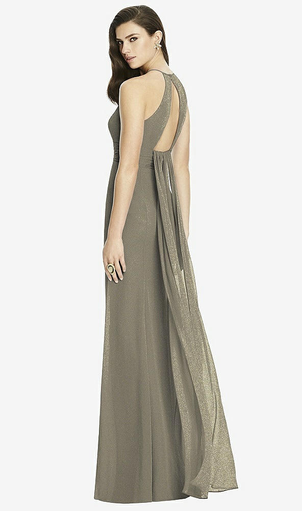 Front View - Mocha Gold Dessy Shimmer Bridesmaid Dress 2990LS