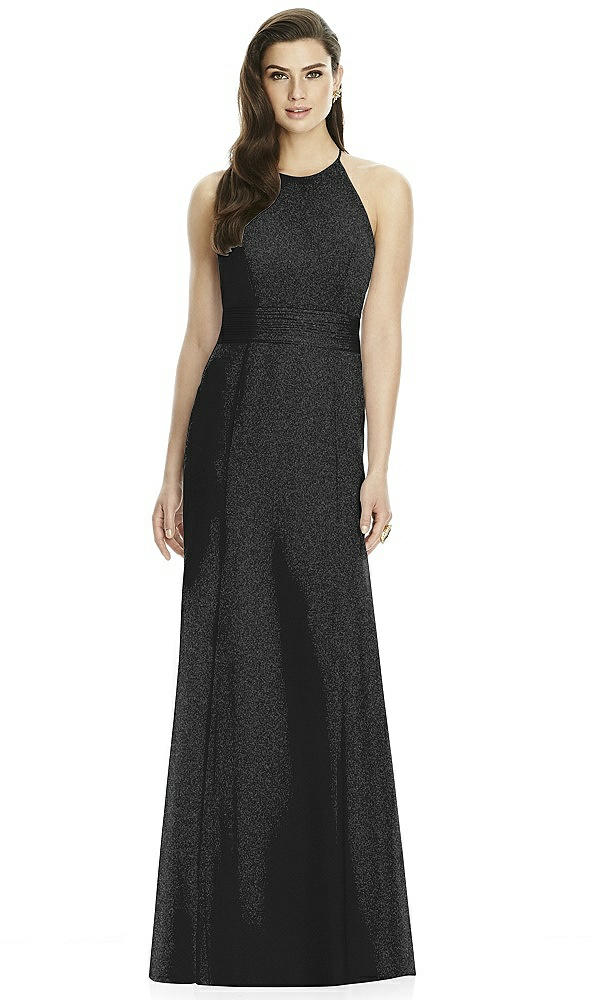 Back View - Black Silver Dessy Shimmer Bridesmaid Dress 2990LS
