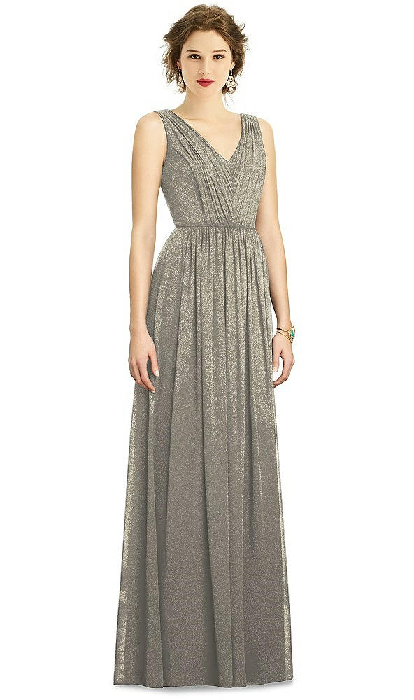 Front View - Mocha Gold Dessy Shimmer Bridesmaid Dress 3005LS