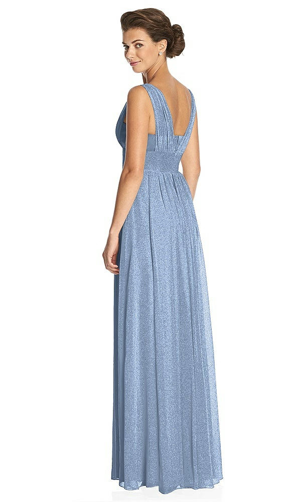 Back View - Cloudy Silver Dessy Shimmer Bridesmaid Dress 3026LS