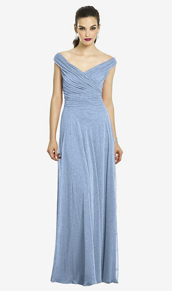 Front View - Cloudy Silver After Six Shimmer Bridesmaids Dress 6667LS