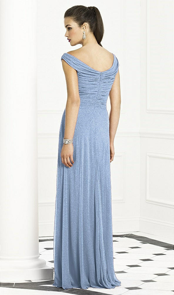 Back View - Cloudy Silver After Six Shimmer Bridesmaids Dress 6667LS