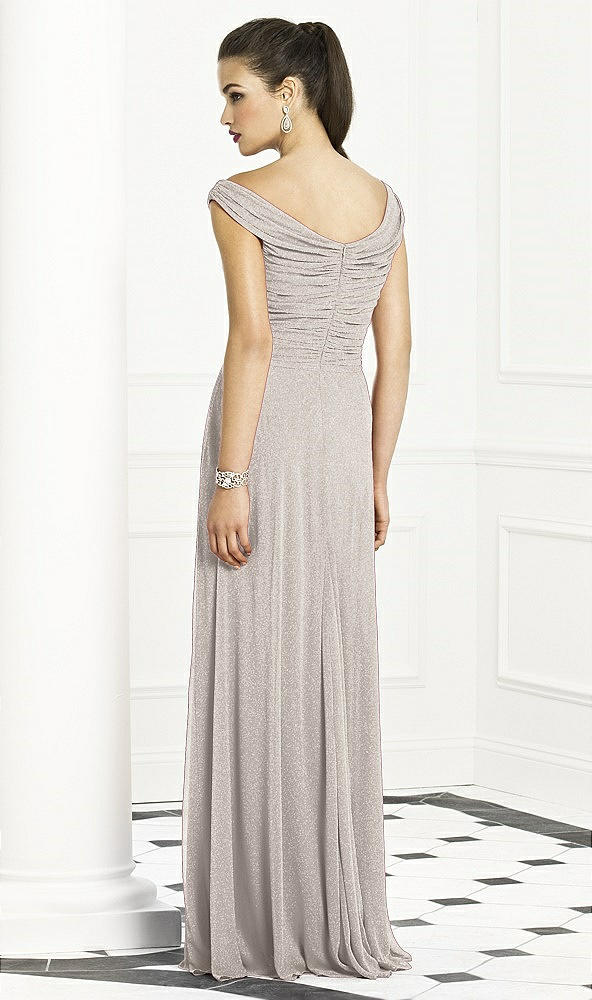 Back View - Taupe Silver After Six Shimmer Bridesmaids Dress 6667LS