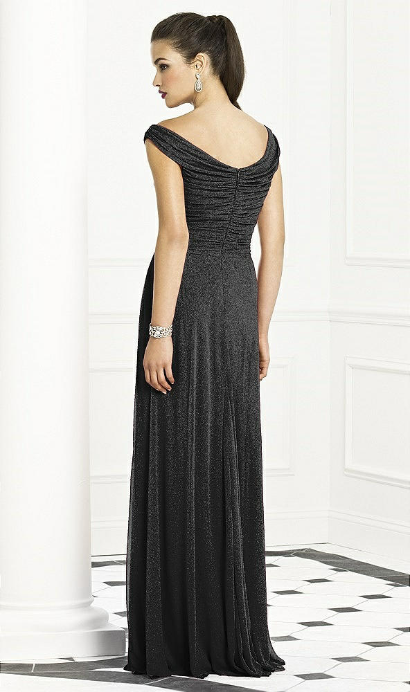 Back View - Black Silver After Six Shimmer Bridesmaids Dress 6667LS
