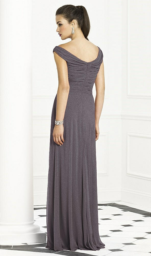 Back View - Stormy Silver After Six Shimmer Bridesmaids Dress 6667LS