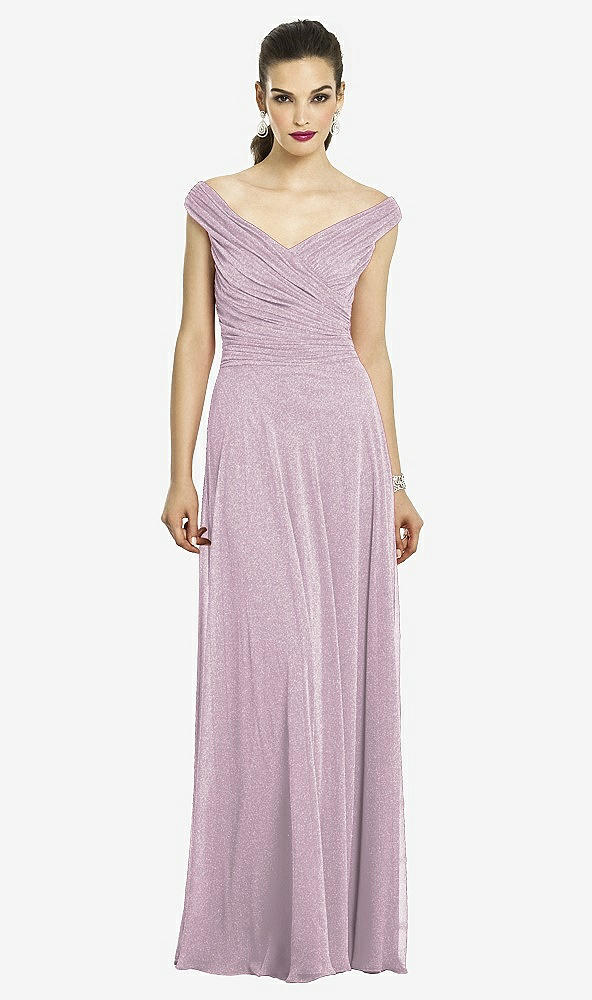 Front View - Suede Rose Silver After Six Shimmer Bridesmaids Dress 6667LS