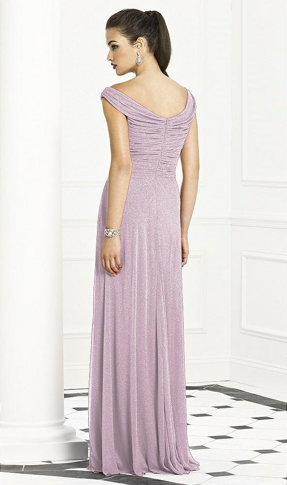 Back View - Suede Rose Silver After Six Shimmer Bridesmaids Dress 6667LS