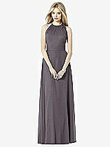 Front View Thumbnail - Stormy Silver After Six Shimmer Bridesmaid Dress 6704LS