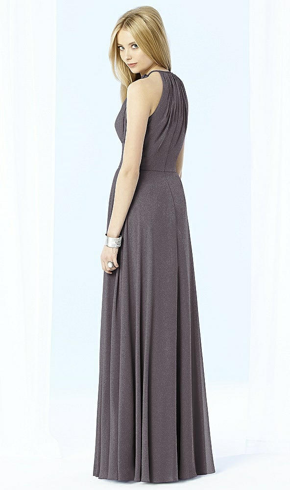 Back View - Stormy Silver After Six Shimmer Bridesmaid Dress 6704LS