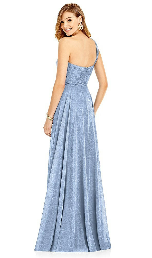Back View - Cloudy Silver After Six Shimmer Bridesmaid Dress 6751LS