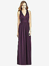 Front View Thumbnail - Aubergine Silver After Six Shimmer Bridesmaid Dress 6752LS