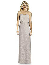 Front View Thumbnail - Taupe Silver After Six Shimmer Bridesmaid Dress 6761LS