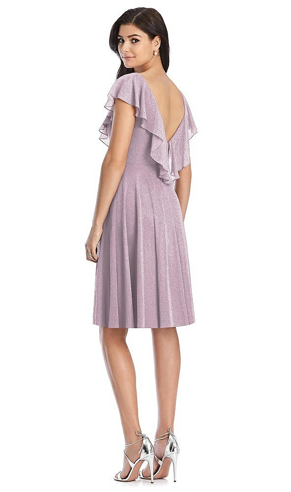 Back View - Suede Rose Silver After Six Shimmer Bridesmaid Dress 6796LS