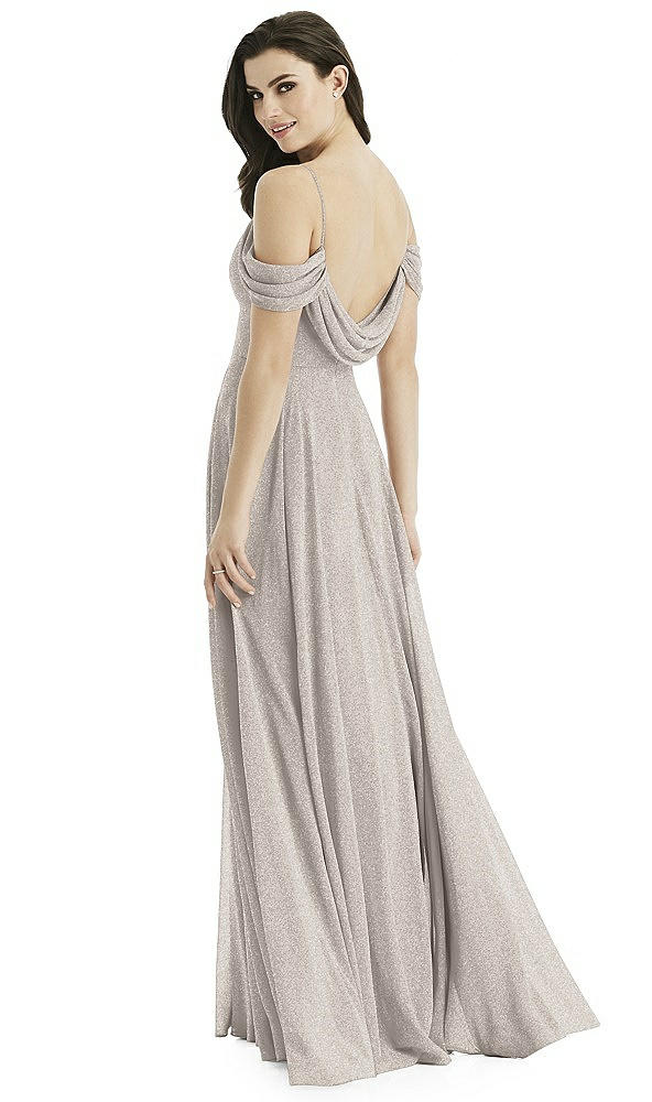 Front View - Taupe Silver Studio Design Shimmer Bridesmaid Dress 4525LS