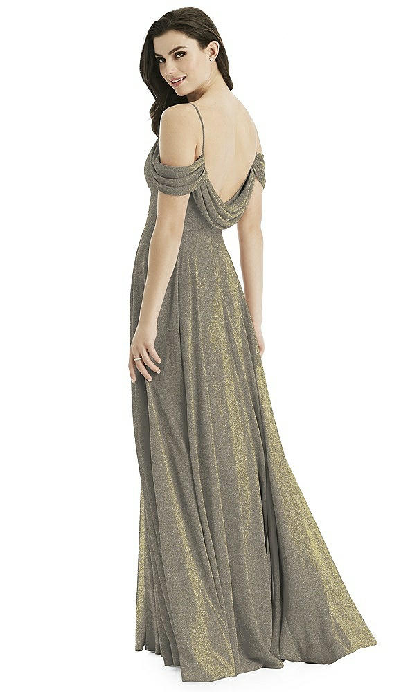 Front View - Mocha Gold Studio Design Shimmer Bridesmaid Dress 4525LS
