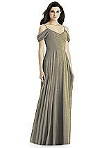 Rear View Thumbnail - Mocha Gold Studio Design Shimmer Bridesmaid Dress 4525LS