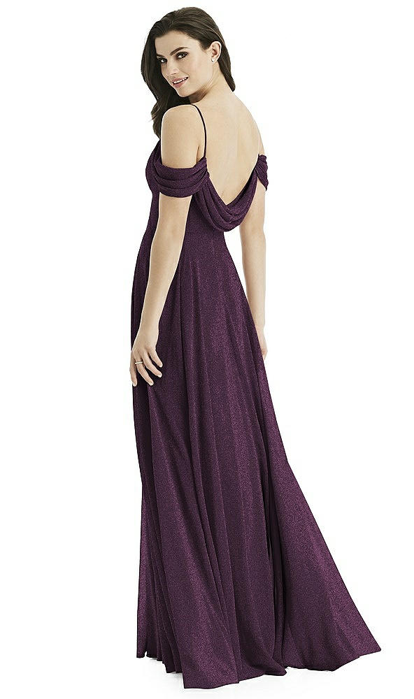Front View - Aubergine Silver Studio Design Shimmer Bridesmaid Dress 4525LS