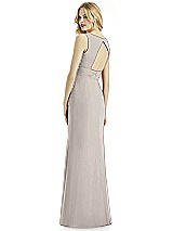 Rear View Thumbnail - Taupe Silver Bella Bridesmaids Shimmer Dress BB113LS