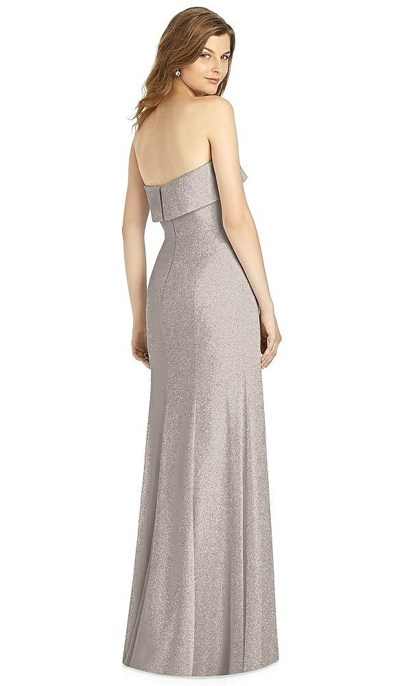 Back View - Taupe Silver Bella Bridesmaid Shimmer Dress BB124LS