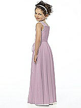 Rear View Thumbnail - Suede Rose Silver Flower Girl Shimmer Dress FL4033LS