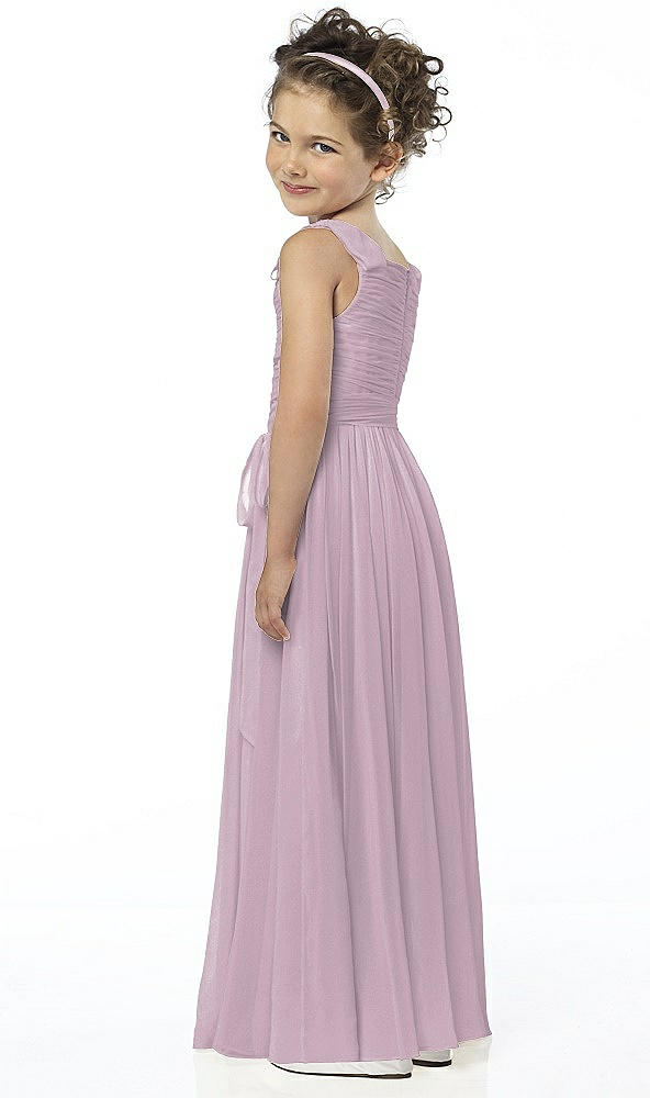 Back View - Suede Rose Silver Flower Girl Shimmer Dress FL4033LS