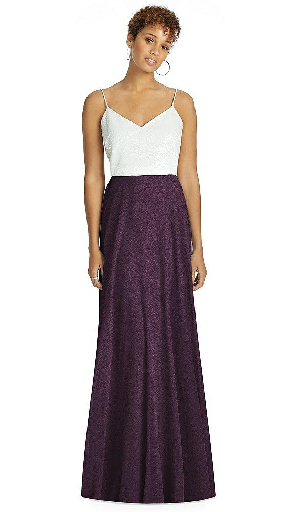 Front View - Aubergine Silver After Six Bridesmaid Skirt S1518LS