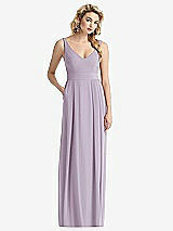 Front View Thumbnail - Lilac Haze Sleeveless Pleated Skirt Maxi Dress with Pockets