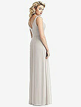 Rear View Thumbnail - Oyster Sleeveless Pleated Skirt Maxi Dress with Pockets