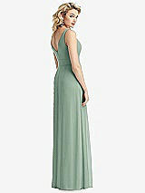 Rear View Thumbnail - Seagrass Sleeveless Pleated Skirt Maxi Dress with Pockets